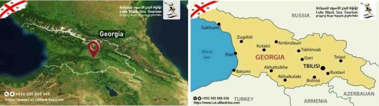 خريطة و موقع جورجيا الجغرافي